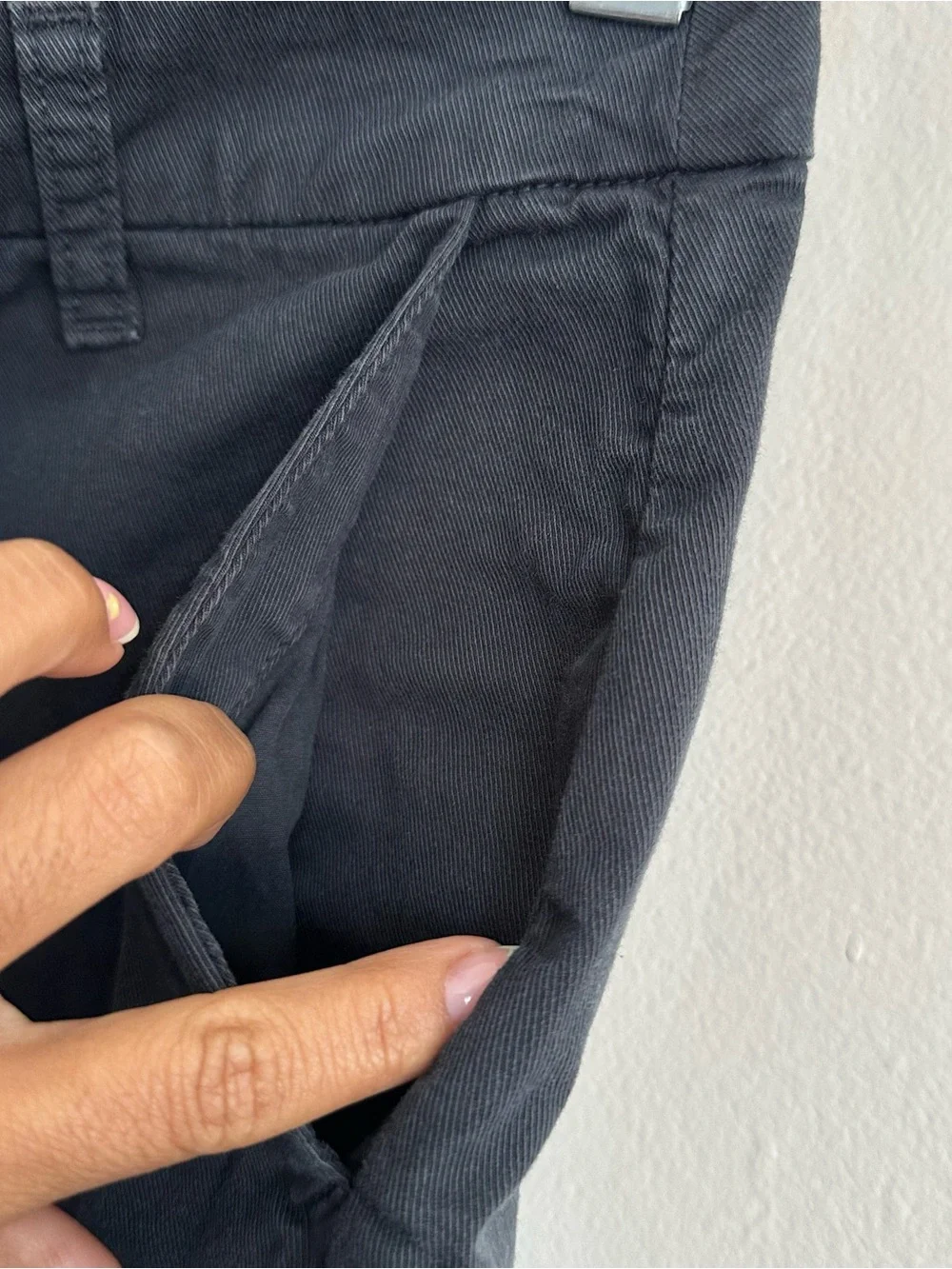Frank & Eileen Women Wicklow Italian chino Trouser Raw Hem Washed Black - Picture 6 of 9